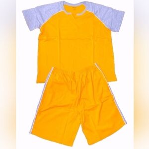 Freedom Fit - 2 Piece T-Shirt & Shorts Outfit Orange Gray Cotton plus size 3X